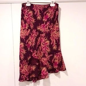 Max Studio Burgandy Skirt w/ Lace feature